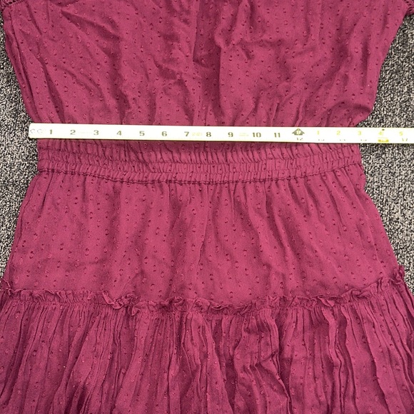 MISA Los Angeles Alin Mini Dress Size M Burgundy Swiss Dot Long Sleeves. - Picture 11 of 16